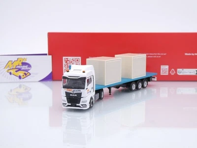 Herpa 320252 # MAN TGX GM Flachbett-Sattelzug + 10f Koffer " Circus Krone " 1:87 - Bild 1 von 4