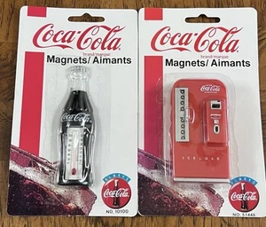 Lot 1995 Coca-Cola Vending Machine & Thermometer Fridge Magnets New - Picture 1 of 6