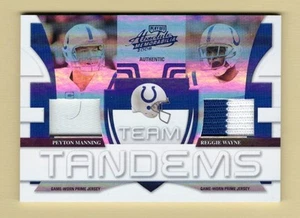 2008 Absolute Team Tandems Peyton Manning & Reggie Wayne Dual Jersey # 8/25 - Picture 1 of 1