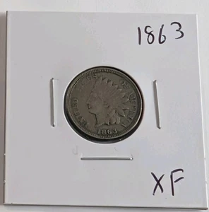 1863-P Philadelphia Copper Nickel Indian Head Cent IHC XF Extra Fine  - Picture 1 of 4