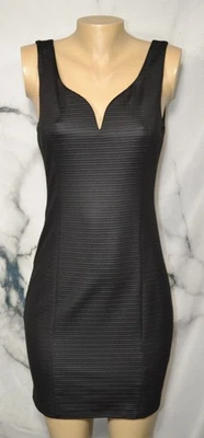 GUESS NEW NWT Black Ribbed Sweetheart V Back Sleeveless Dress 6 Lined Wired Bust - Image 1 of 4