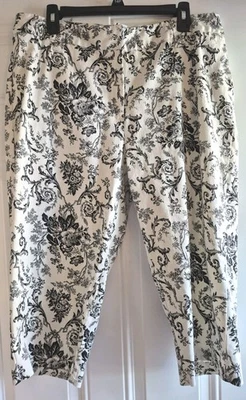 Pantalones capri tejidos elásticos JESSICA LONDON - 16W - Cintura fijada, cierre de cremallera, Pkts Foto 1 de 4