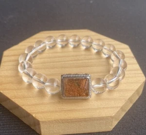 Handmade Red Ghost Phantom Garden Rock Quartz Crystal Bracelet Healing Reiki - Picture 1 of 5