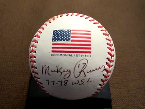 MICKEY RIVERS 1977-78 WSC NEW YORK YANKEES SIGNED AUTO 2001 WS FLAG BASEBALL JSA - Picture 1 of 3