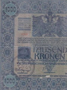 AUSTRIA CROATIA FIUME BANKNOTE -1000 KRONEN 1902  CITTA DI FIUME ! - Picture 1 of 3