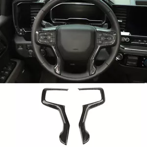 Interior Steering Wheel Cover Trim For Chevrolet Silverado 1500 19-23 Black Wood - Picture 1 of 11