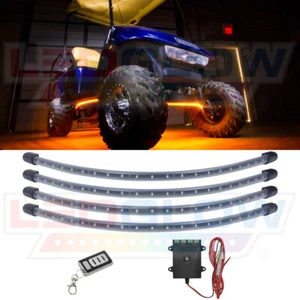 4pc LEDGlow Orange Golf Cart Kart LED Underglow Lighting Kit for EZ-GO Club Car - Foto 1 di 6