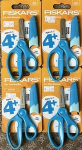 Fiskars Kids Scissors, 5", Blunt, School Supplies for Kids 4+, Turquoise PACK 4 - Picture 1 of 14