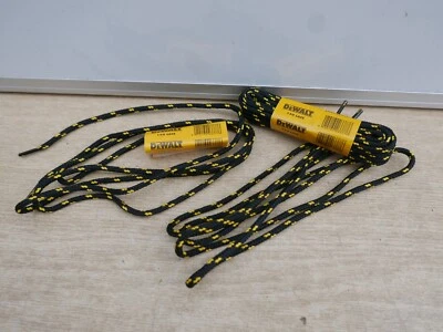 DeWALT 150cm 5' black & yellow work boot laces x 2 pair - Image 1 of 2