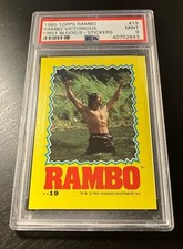 1985 Topps Rambo Victorious First Blood II- Stickers #19 PSA Mint 9