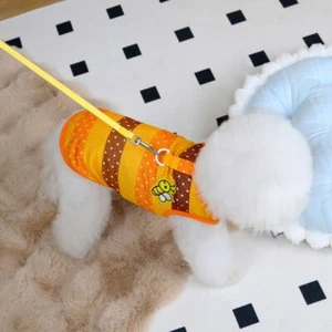 Breathable Pet Apparel Bee Pattern Puppy Clothing Dog T-Shirt Daily Wear - Picture 1 of 14