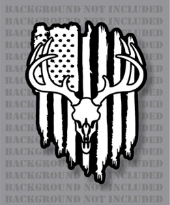 Calcomanía adhesiva cola blanca ciervo caza buck bandera americana - Imagen 1 de 2
