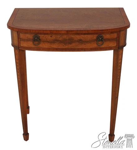 F60314EC: Vintage 1 Drawer Inlaid Mahogany Hall Table	 Cover