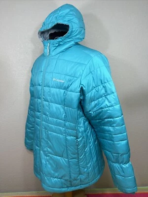 Columbia Thermal Coil Green Teal Puffer Hood Quilted Jacket Women’s Size US 1X - Image 1 of 4