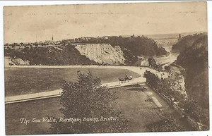 BRISTOL - THE SEA WALLS, DURDHAM DOWNS H.B. Postcard - Picture 1 of 1
