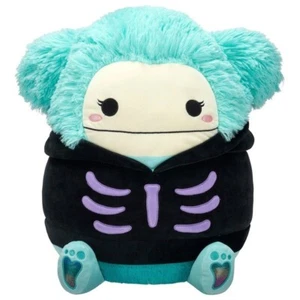 Peluche Squishmallows Joelle the Teal Bigfoot con felpa nera 40 cm nuovo con etichette - Foto 1 di 1