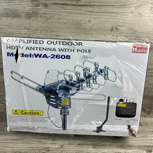 Pingbingding WA-2608 Digital Amplified Outdoor HD TV Antenna w/ Pole New OB.GDB1 - Afbeelding 1 van 6