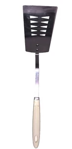 Vtg Androck Stainless Slotted Spatula Turner White Handle USA 14” - Picture 1 of 11