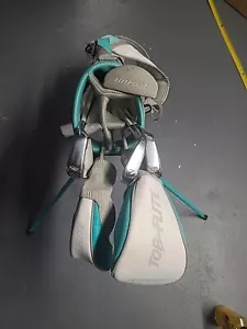 Top Flite Junior Golf Club Set 6 clubs + Bag Kids Girls Youth Right Teal Whilte - Picture 1 of 15