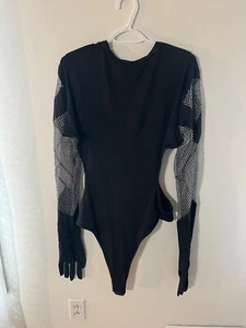 Body tuta uomo metallizzato con guanti - abbigliamento club - taglia XL - nuovo con etichette - Foto 1 di 3