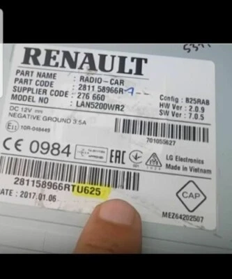 ✅RENAULT Radio Code Unlock PIN provided MASTER TRAFIC MEGANE CLIO SCENIC✅ - Image 1 of 4