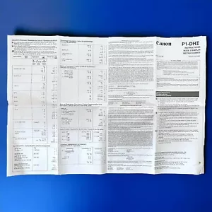 Manuale Istruzioni Canon Palm Size Stampa Calcolatrice P1-DH II - Solo Manuale - Foto 1 di 6