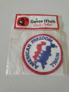 Patch locomotiva treno libertà americano, NOS cameriera svizzera, New Jersey - Vintage - Foto 1 di 2