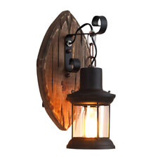 Lámpara de pared de madera de 220 V vintage de la industria luz de aplique de pared rústica