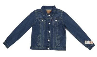Chaqueta Levi's Trucker Denim Azul Jean Botón Frontal Cuello Chaqueta Juvenil Niña XL Foto 1 de 4
