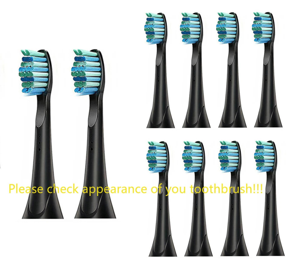 10x Toothbrush Head Compatible with Denta M / Denta▪M Black (A/B Version) - Image 1 of 1