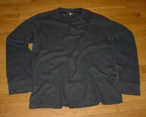 New G.H.Bass Mens Long Sleeve Thermal Henley Shirt Reinforced Charcoal XL Nice! - Picture 1 of 2