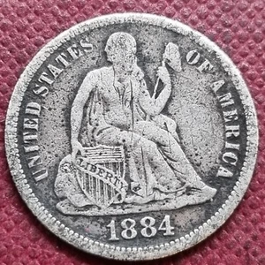 1884 S Seated Liberty Dime 10c Better Grade #89295 - Picture 1 of 2