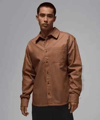 Air Jordan Essentials Button Down Long Sleeve Shirt Men's Brown M XL FV7446-223 - Image 1 of 4