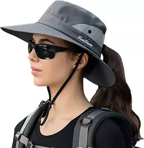 UPF 50+ Wide Brim Sun Hat for Women and Men - Ideal for Fishing, Beach, and Outd - Picture 1 of 12