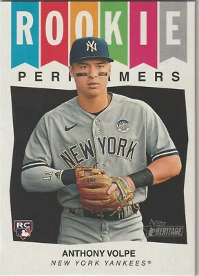 2023 Topps Heritage Rookie Performers New York Yankees Anthony Volpe # RP-7 - Image 1 of 2