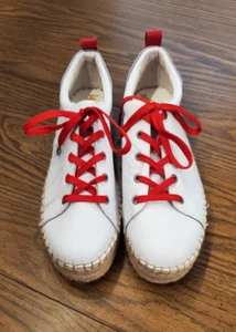 SAM EDELMAN espadrillas Carleigh sneakers platform con lacci rossi per scarpe - Taglia 11 - Foto 1 di 12