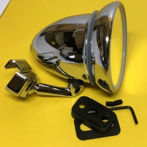 4" Bullet drop peep mirror short curved arm Chrome steel metall AAA1375 - Picture 1 of 5