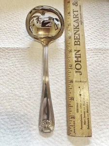 GORHAM SHELL Glossy Stainless Solid Gravy Ladle - Picture 1 of 2