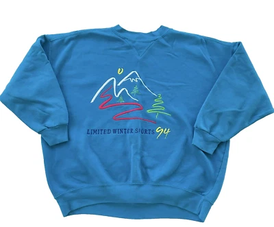 Moletom de esqui vintage Y2K Limited Too Girls 1994 azul tamanho 12 - Imagem 1 de 4