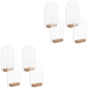 2 Count Glasplatte Mit Holzständer Schreibtischschild Transparente Tischkarte - Bild 1 von 12