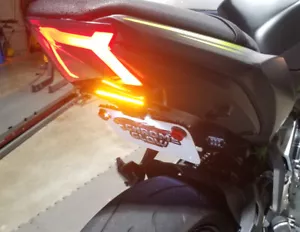 Z650 & Ninja 650 2017+ Fender Eliminator Kit w/ LED Turn Signal Light Bar, Smoke - Picture 1 of 6