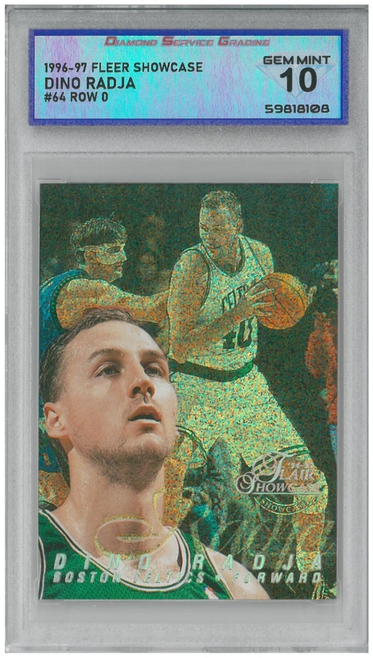 1996-97 Fleer Showcase DINO RADJA #64 Row 0 💎 DSG 10 Gem Mint - Image 1 of 2