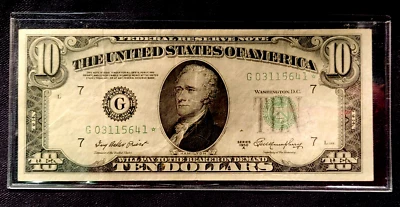 1950*A $10.00 G (CHICAGO) STAR FRN. Nice Corners, VIVID Colors, NO TEARS/Ivy B.P - Image 1 of 2