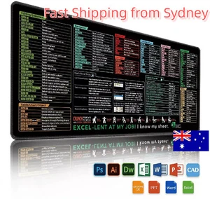 2025 Excel Cheat Sheet Desk Mat, Excel Shortcuts Mouse Pad, Shortcuts Mouse Mat - Picture 1 of 13