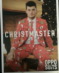 OPPOSUITS Men's Size 40 Red Christmaster Snowman Novelty Suit & tie Holiday - Picture 1 of 12