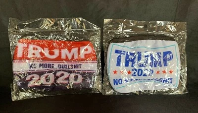 2 Double Layer Patriotic Trump 2020 NO MORE BULLSHIT Face Masks - Image 1 of 3