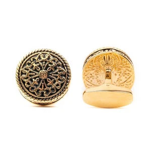 Gold Vintage CUFFLINKS For Wedding Groom Mens Suit Shirt Cuff links Set Gift - Picture 1 of 3
