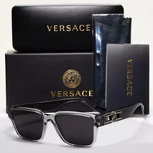 Versace Sunglasses Black Grey Transparent Square Medusa MOD VE 3346 593 55mm - Picture 1 of 12