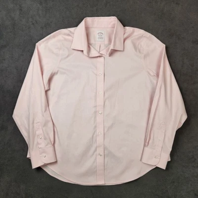Camisa de vestir Brooks Brothers para hombre 16 rosa clásica sin hierro elástica algodón Supima Foto 1 de 4