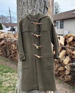 Ladage & Oelke TRAVELLUS Damen Dufflecoat Size 38 Green Wool Toggle - Picture 1 of 9